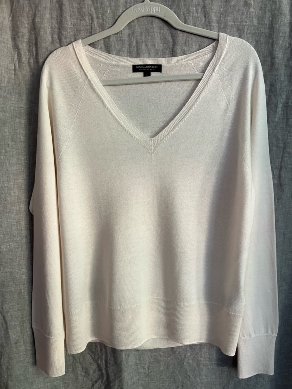 Banana Republic Sweater in Cream Merino Wool